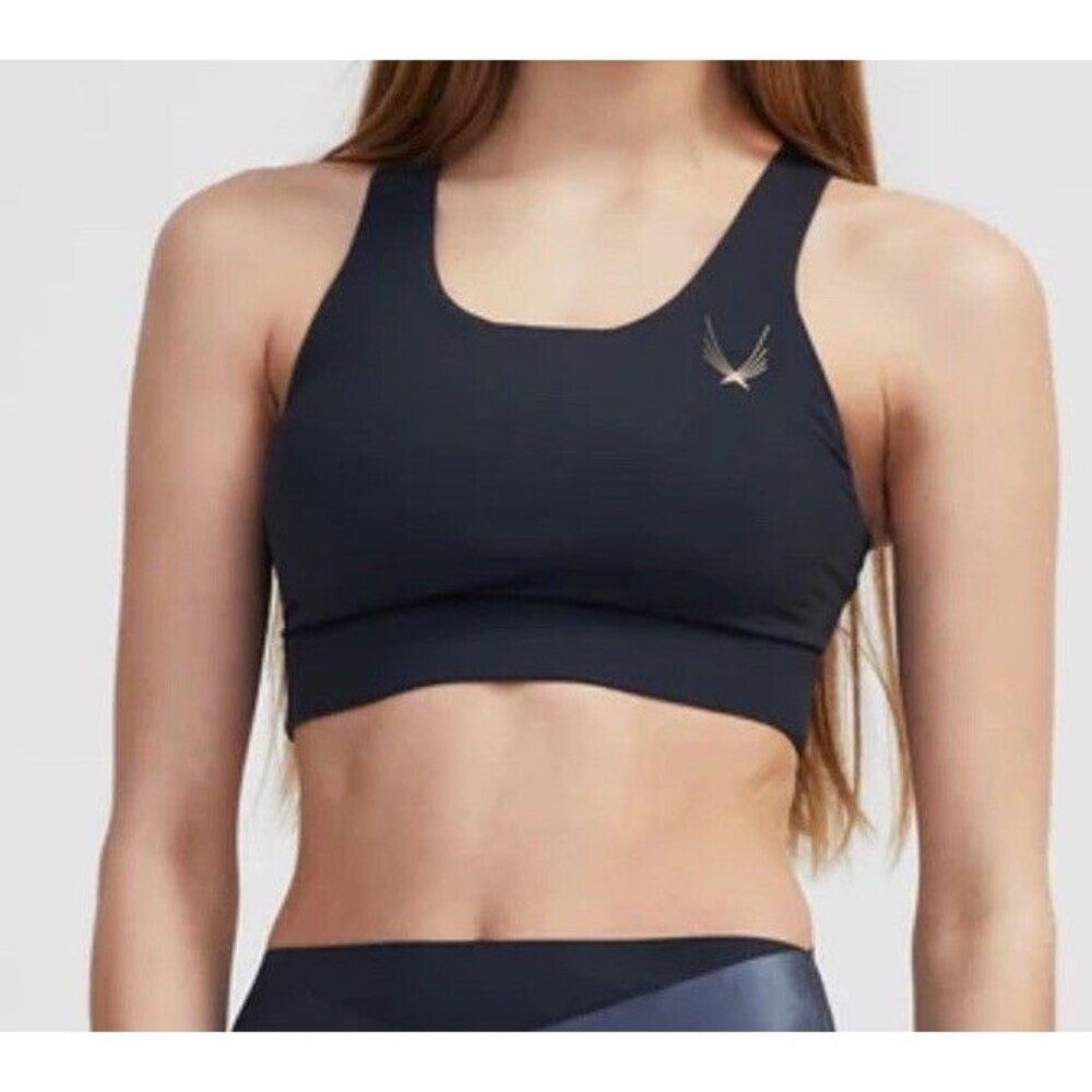 Lucas Hugh Axis Sports Bra Size M Blue Metallic Workout Gym Racerback Fit